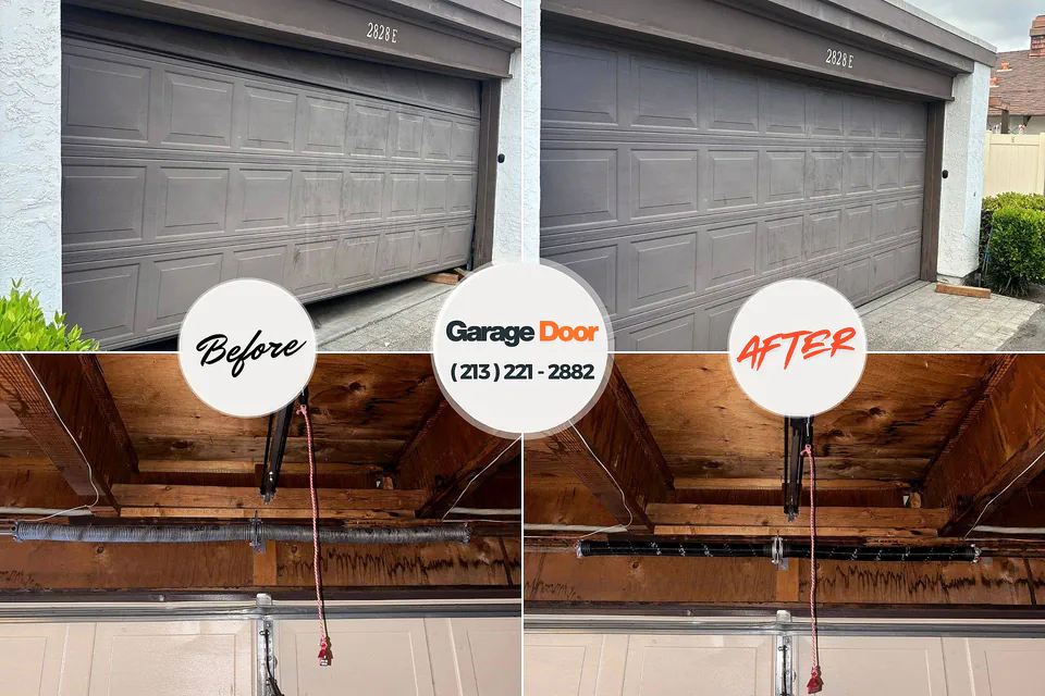 Before and after: garage door repair Florissant, MO